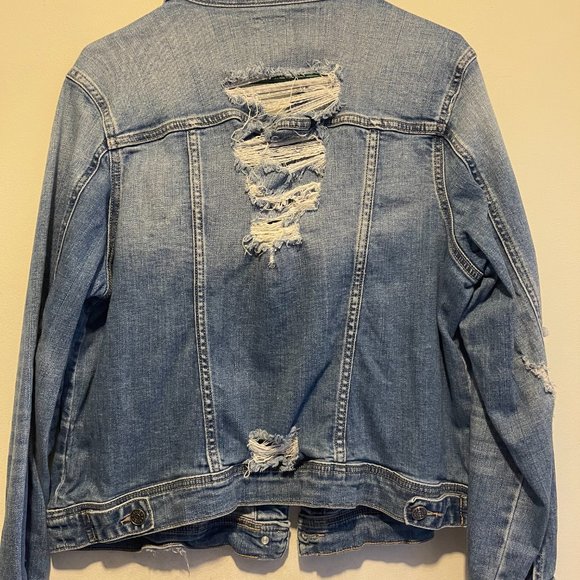 DISTRESSED CELLO DENIM WEAR FRAYED GRUNGE JACKET WOMEN SZ 1X - Picture 3 of 3